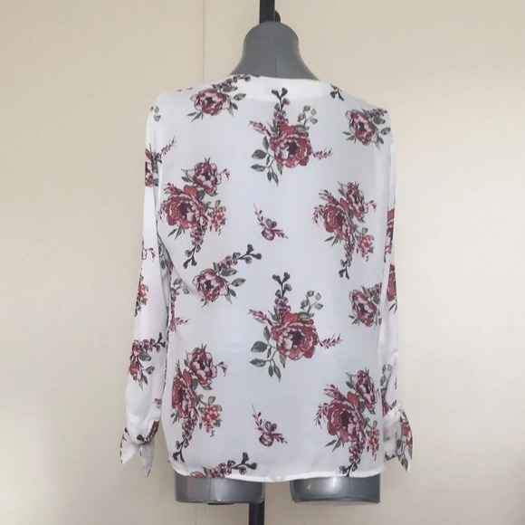 3/$15 Floral roses pattern sheer feminine office professional workwear sheer XXL - Picture 4 of 11